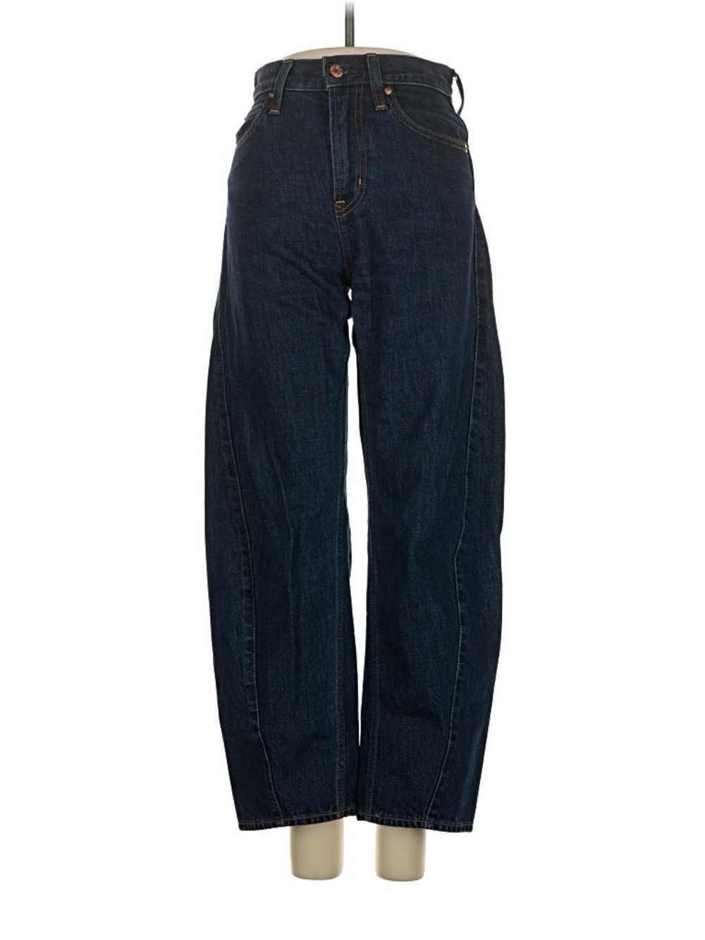 GAP Barrel High Rise Jeans in Dark Blue Denim